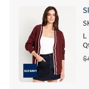 Old Navy Burgundy Cardigan Sweater
